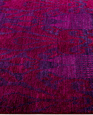 Overdyed Hand-Knotted Wool Modern-Contemporary Purple Area Rug 4' 0" x 6' 4"