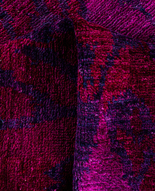 Overdyed Hand-Knotted Wool Modern-Contemporary Purple Area Rug 4' 0" x 6' 4"