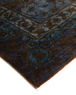 Modern Overdyed Hand Knotted Wool Blue Area Rug 6' 1" x 8' 10"