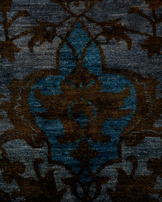 Modern Overdyed Hand Knotted Wool Blue Area Rug 6' 1" x 8' 10"