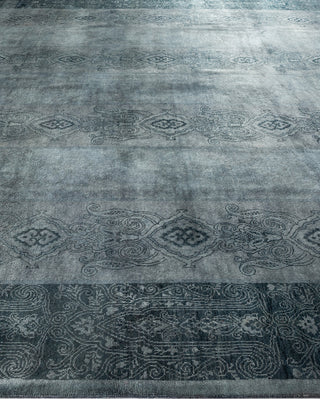Modern Overdyed Hand Knotted Wool Gray Area Rug 9' 4" x 11' 5"