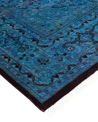 Contemporary Hand Knotted Overdyed Blue Area Rug 6' 1" x 8' 9"