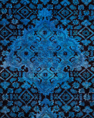 Contemporary Hand Knotted Overdyed Blue Area Rug 6' 1" x 8' 9"