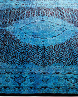 Contemporary Hand Knotted Overdyed Blue Area Rug 6' 1" x 8' 9"