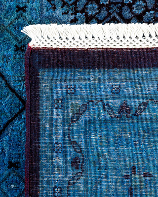Contemporary Hand Knotted Overdyed Blue Area Rug 6' 1" x 8' 9"