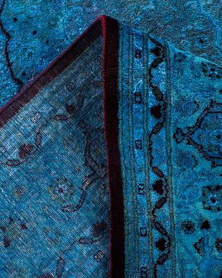 Contemporary Hand Knotted Overdyed Blue Area Rug 6' 1" x 8' 9"