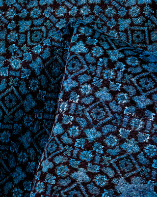 Contemporary Hand Knotted Overdyed Blue Area Rug 6' 1" x 8' 9"