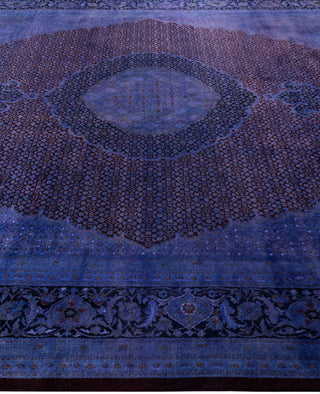 Contemporary Overdyed Wool Hand Knotted Purple Area Rug 9' 1" x 12' 1"