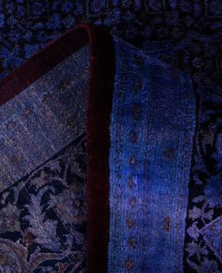 Contemporary Overdyed Wool Hand Knotted Purple Area Rug 9' 1" x 12' 1"