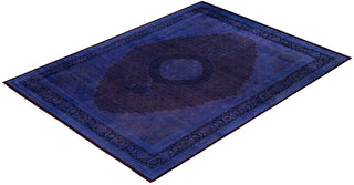 Contemporary Overdyed Wool Hand Knotted Purple Area Rug 9' 1" x 12' 1"