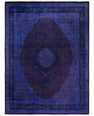 Contemporary Overdyed Wool Hand Knotted Purple Area Rug 9' 1" x 12' 1"