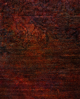 Contemporary Overdyed Wool Hand Knotted Orange Runner 3' 0" x 7' 10"