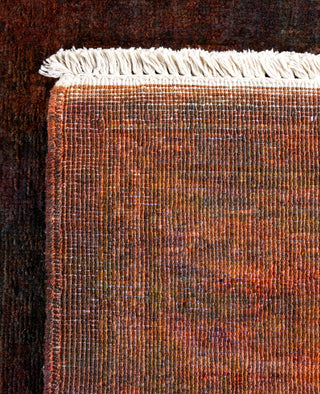 Contemporary Overdyed Wool Hand Knotted Orange Runner 3' 0" x 7' 10"