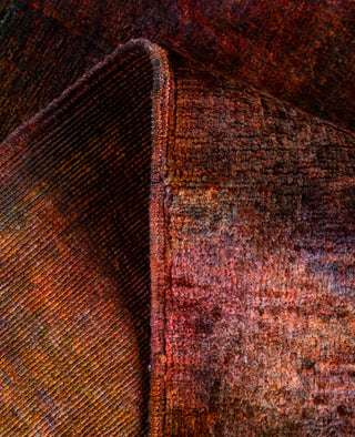 Contemporary Overdyed Wool Hand Knotted Orange Runner 3' 0" x 7' 10"
