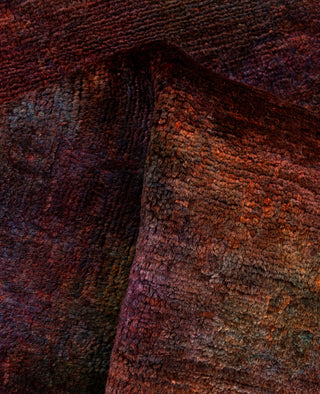Contemporary Overdyed Wool Hand Knotted Orange Runner 3' 0" x 7' 10"
