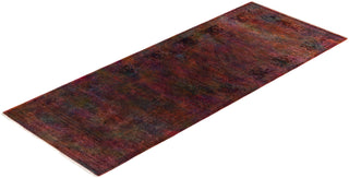 Contemporary Overdyed Wool Hand Knotted Orange Runner 3' 0" x 7' 10"