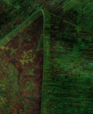 Overdyed One-of-a-Kind Wool Green Square Area Rug 12' 1" x 12' 2"