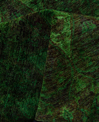 Overdyed One-of-a-Kind Wool Green Square Area Rug 12' 1" x 12' 2"