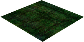 Overdyed One-of-a-Kind Wool Green Square Area Rug 12' 1" x 12' 2"