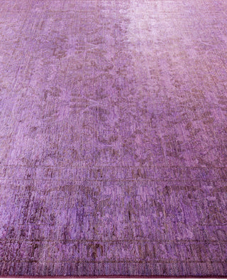 Contemporary Overdyed Wool Hand Knotted Purple Area Rug 8' 2" x 9' 10"
