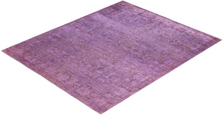 Contemporary Overdyed Wool Hand Knotted Purple Area Rug 8' 2" x 9' 10"