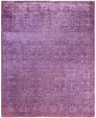 Contemporary Overdyed Wool Hand Knotted Purple Area Rug 8' 2" x 9' 10"