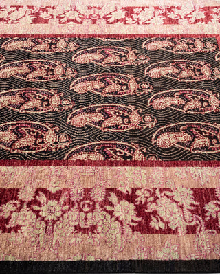 Modern - Contemporary Hand Knotted Black Area Rug 4' 7" x 6' 2"