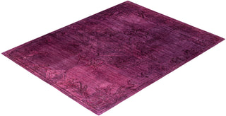 Contemporary Hand-Knotted Overdyed Pink Area Rug 8' 1" x 10' 3"