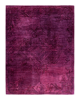 Contemporary Overyed Wool Hand Knotted Pink Area Rug 8' 1" x 10' 3"