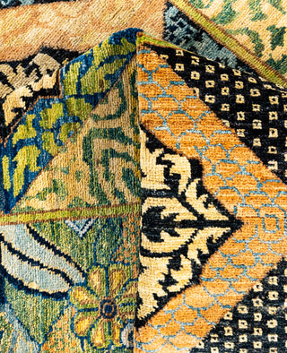 Eclectic, One-of-a-Kind Hand-Knotted Area Rug  - Green, 5' 7" x 8' 0"