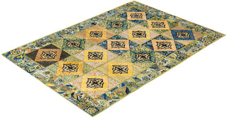 Eclectic, One-of-a-Kind Hand-Knotted Area Rug  - Green, 5' 7" x 8' 0"