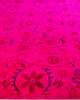 Overdyed Hand-Knotted Pink Area Rug 9' 1" x 12' 4"