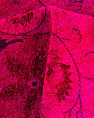 Overdyed Hand-Knotted Pink Area Rug 9' 1" x 12' 4"
