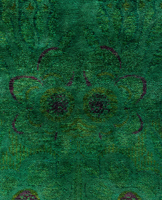 Overdyed One-of-a-Kind Wool Green Area Rug 9' 0" x 11' 5"