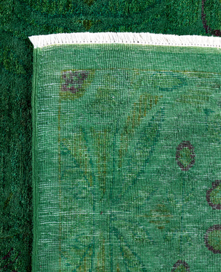 Overdyed One-of-a-Kind Wool Green Area Rug 9' 0" x 11' 5"