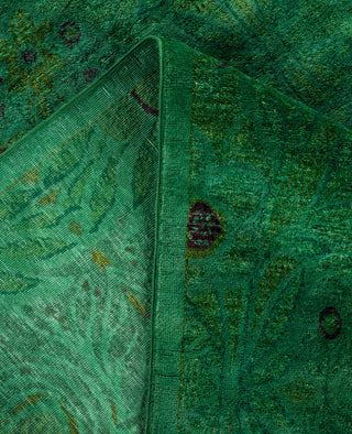 Overdyed One-of-a-Kind Wool Green Area Rug 9' 0" x 11' 5"