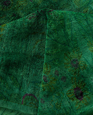 Overdyed One-of-a-Kind Wool Green Area Rug 9' 0" x 11' 5"