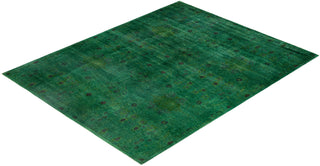 Overdyed One-of-a-Kind Wool Green Area Rug 9' 0" x 11' 5"