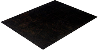 Contemporary Overdyed Wool Hand Knotted Black Area Rug 8' 1" x 10' 1"