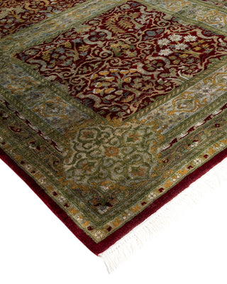 Modern Overdyed Hand Knotted Wool Red Runner 3' 2" x 12' 3"