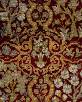 Contemporary Hand-Knotted Overdyed Red Runner 3' 2" x 12' 3"
