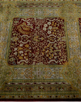 Contemporary Hand-Knotted Overdyed Red Runner 3' 2" x 12' 3"