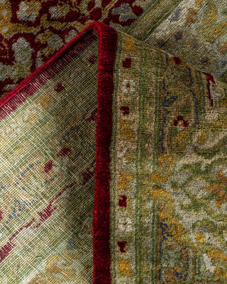 Contemporary Hand-Knotted Overdyed Red Runner 3' 2" x 12' 3"