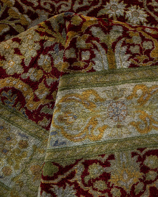 Contemporary Hand-Knotted Overdyed Red Runner 3' 2" x 12' 3"