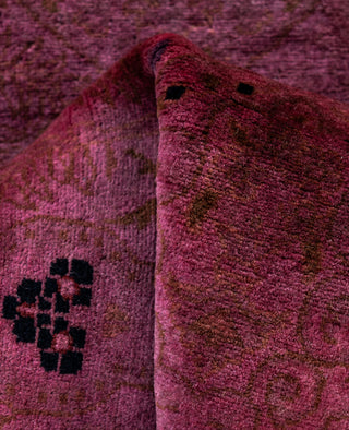 Overdyed Hand-Knotted Wool Modern-Contemporary Purple Runner 2' 7" x 8' 3"