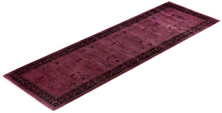 Overdyed Hand-Knotted Wool Modern-Contemporary Purple Runner 2' 7" x 8' 3"