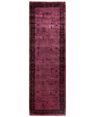 Overdyed Hand-Knotted Wool Modern-Contemporary Purple Runner 2' 7" x 8' 3"