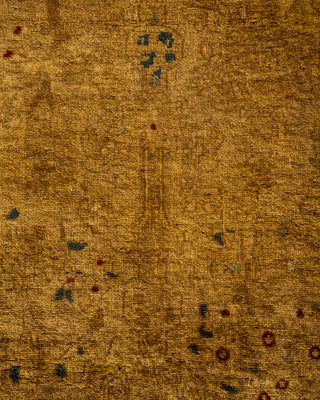 Modern Overdyed Hand Knotted Wool Gold Runner 2' 7" x 7' 2"