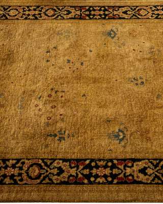 Contemporary Hand Knotted Overdyed Gold Runner 2' 7" x 7' 2"