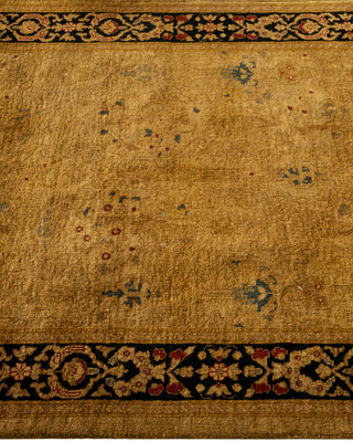 Modern Overdyed Hand Knotted Wool Gold Runner 2' 7" x 7' 2"